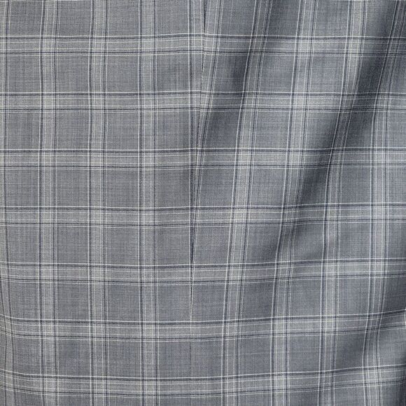 John W Nordstrom Grey Wool/Silk Windowpane Plaid Sports Coat, Mens 44L - Picture 5 of 12